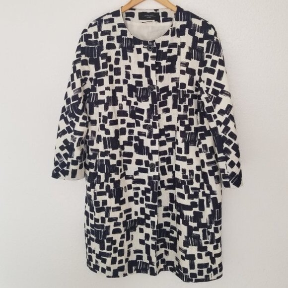 Weekend MaxMara Navy Printed Linen Jacket - Picture 1 of 9